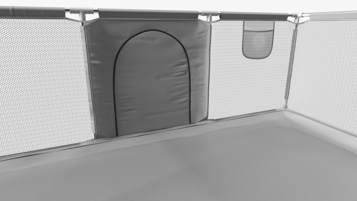 3D Grey Large Baby Playpen model