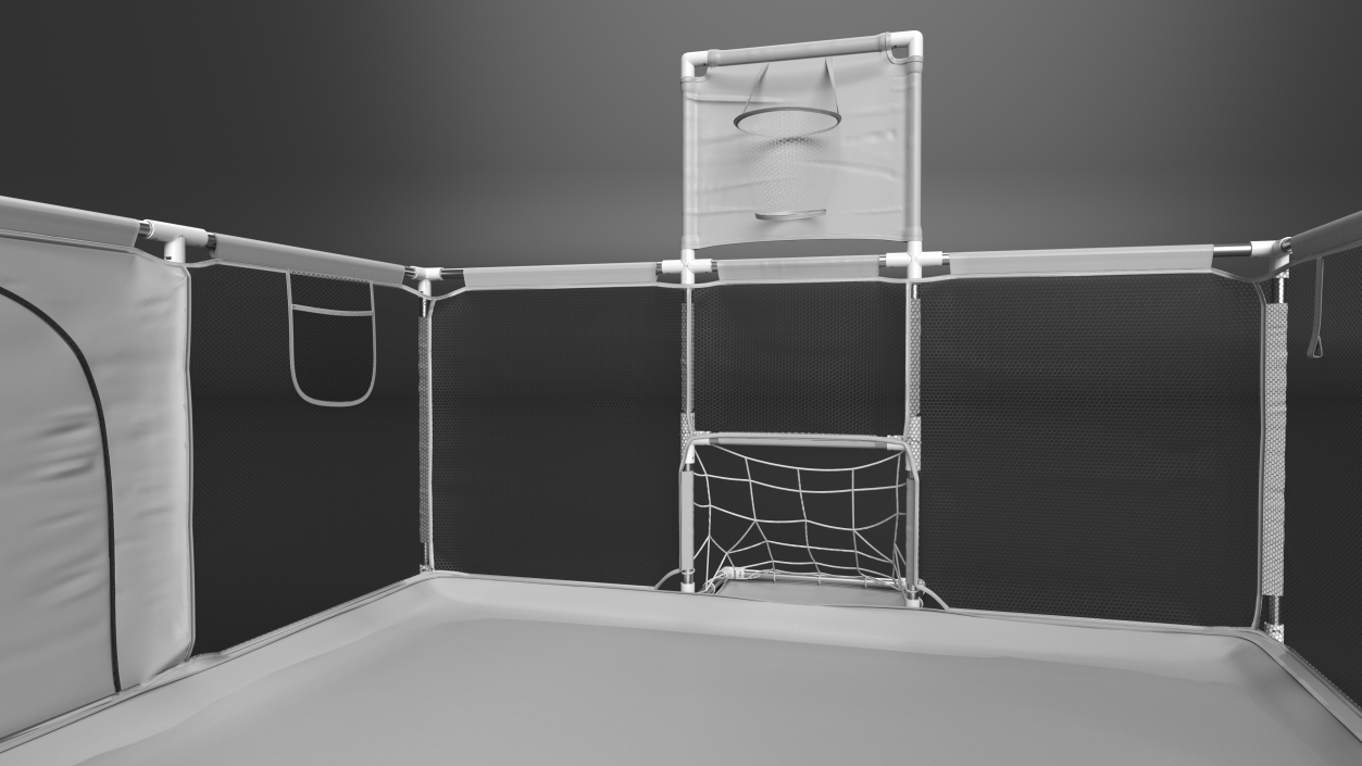 3D Grey Large Baby Playpen model