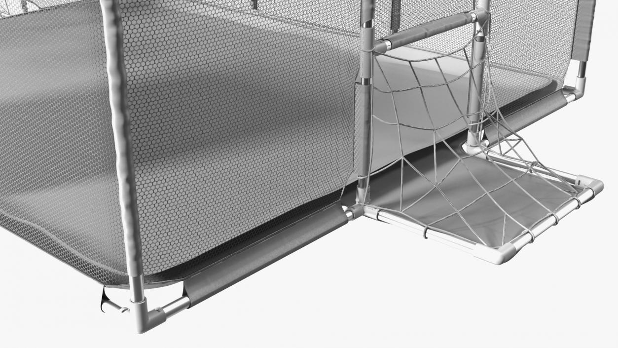 3D Grey Large Baby Playpen model