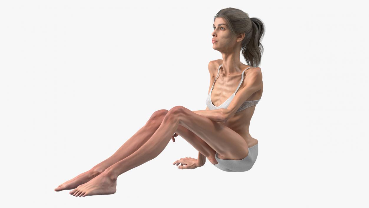 3D model Woman Anorexic Rigged for Cinema 4D