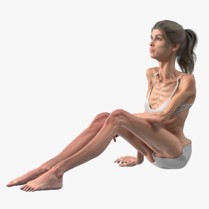 3D model Woman Anorexic Rigged for Cinema 4D