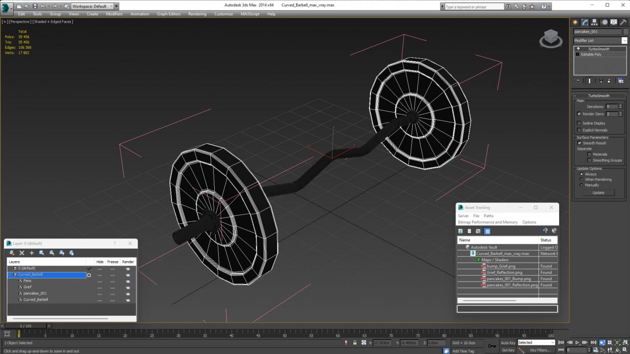 Curved Barbell 3D model