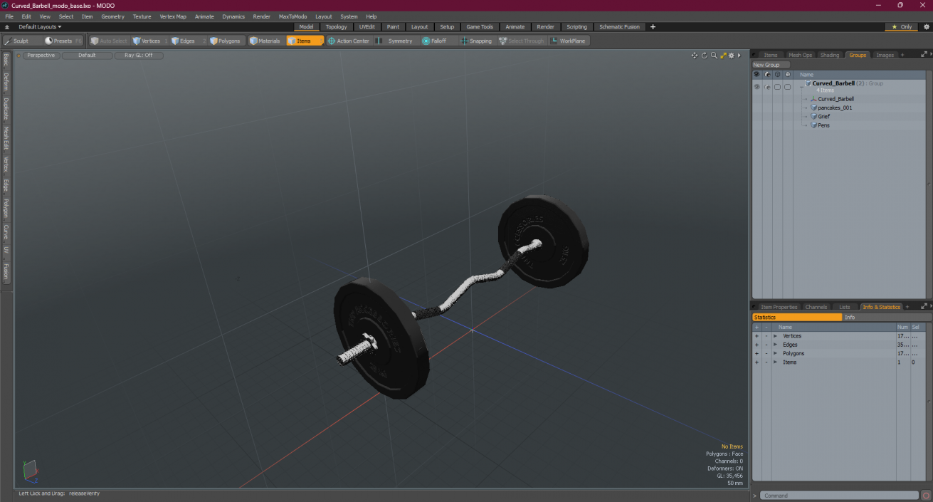 Curved Barbell 3D model