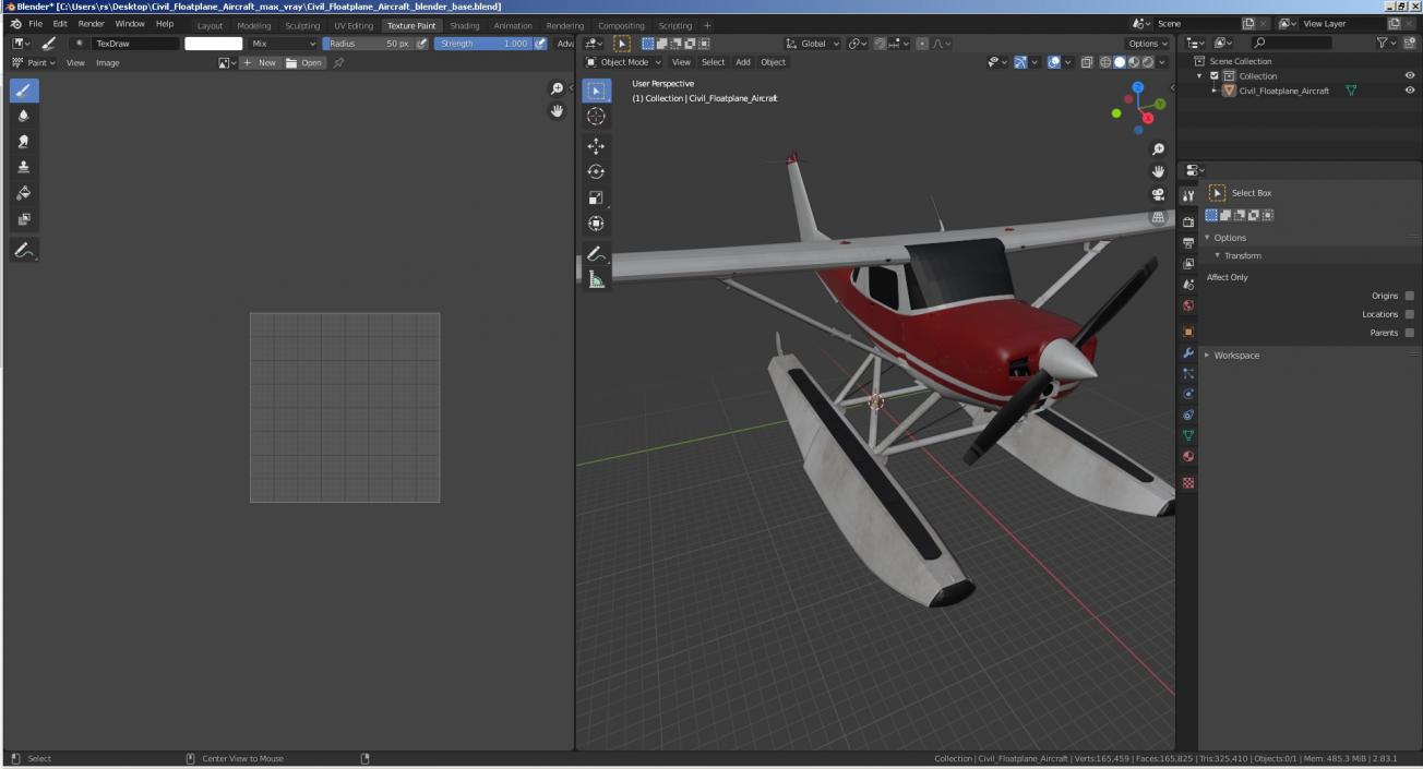 3D model Civil Floatplane Aircraft