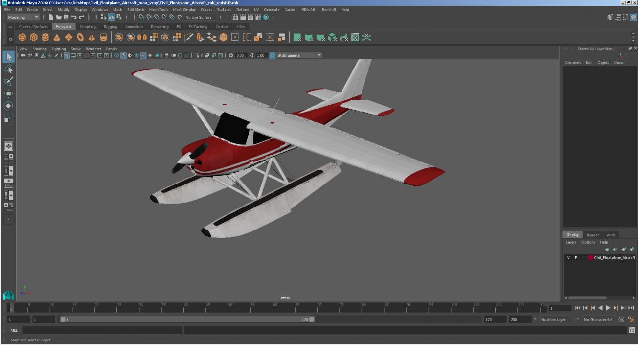 3D model Civil Floatplane Aircraft