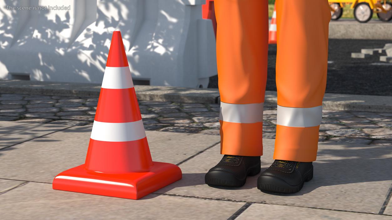 3D model African American Road Worker Rigged