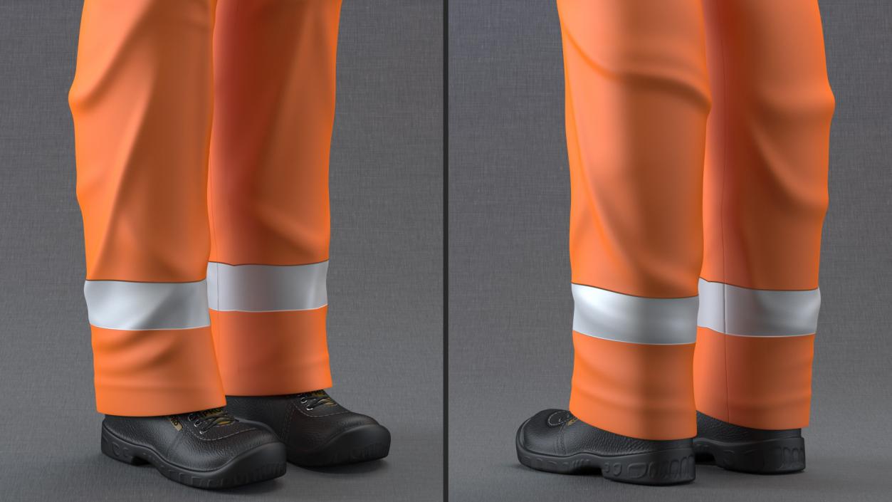 3D model African American Road Worker Rigged