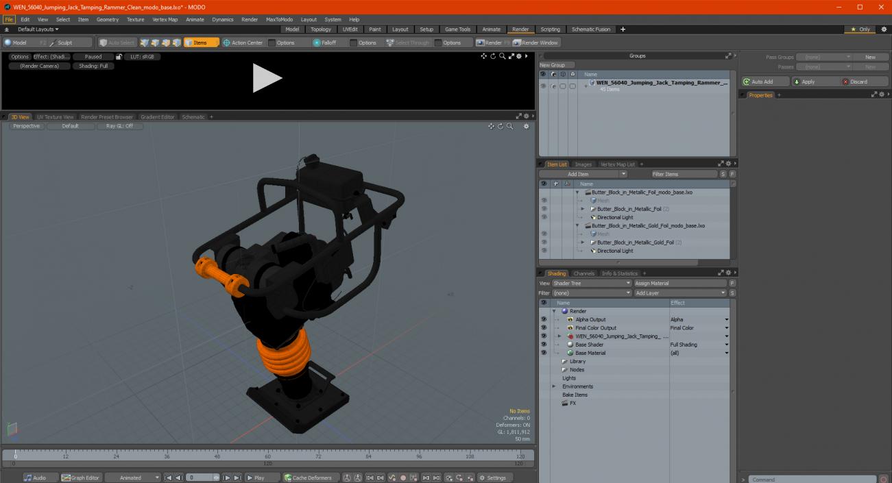 3D WEN 56040 Jumping Jack Tamping Rammer Clean model