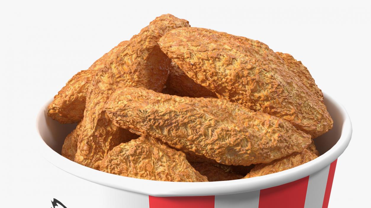 Bucket of KFC Chicken Wings 3D