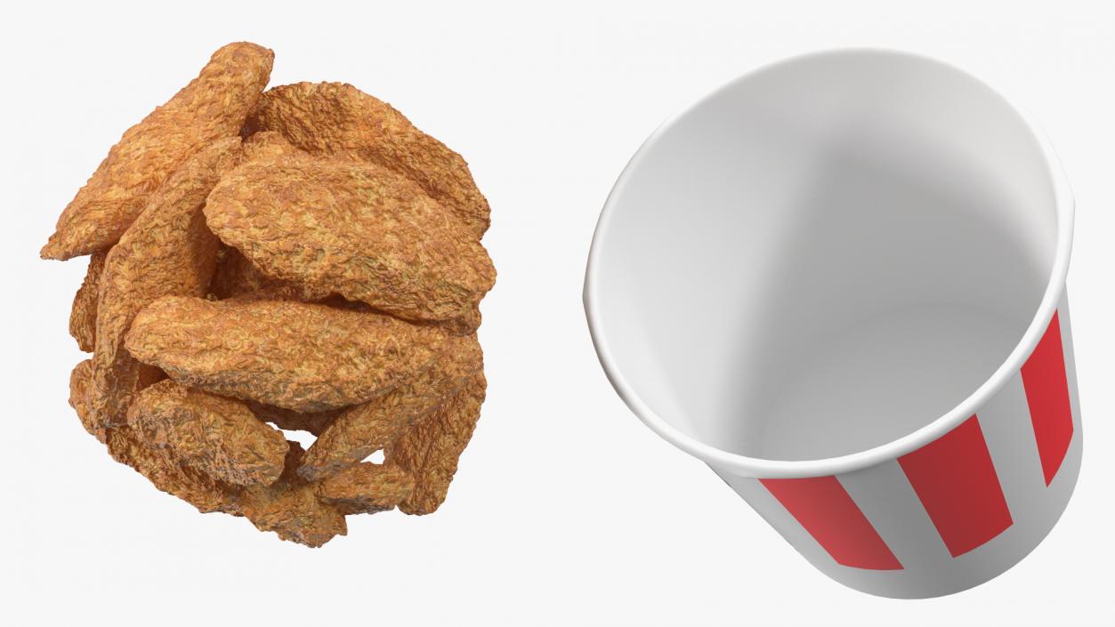 Bucket of KFC Chicken Wings 3D