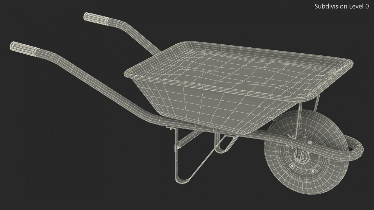 Wheelbarrow with Cement Red 3D