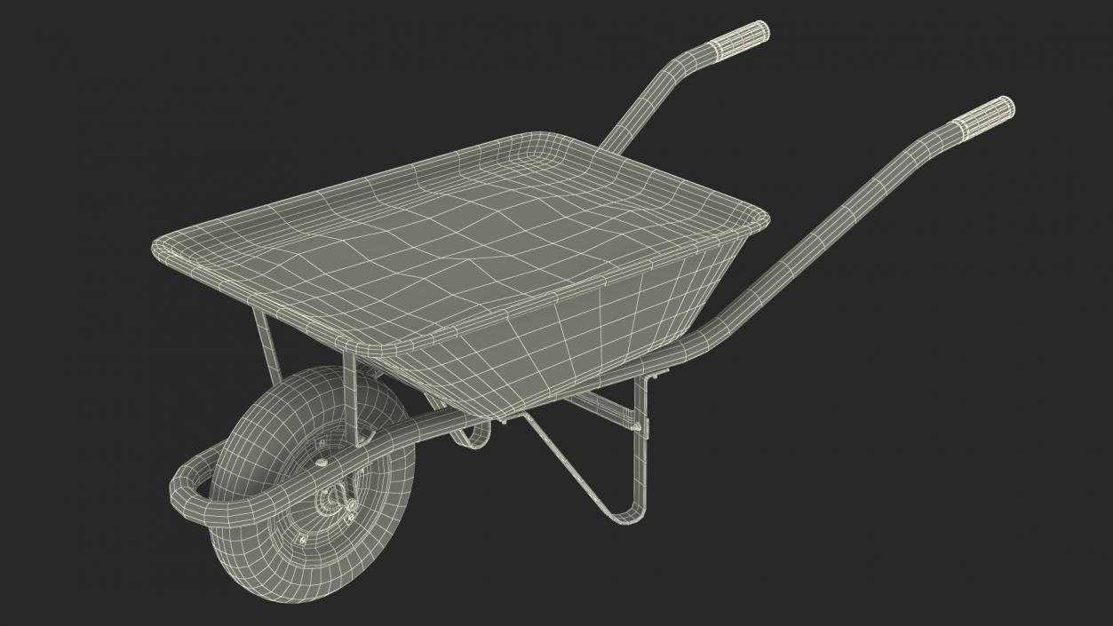 Wheelbarrow with Cement Red 3D