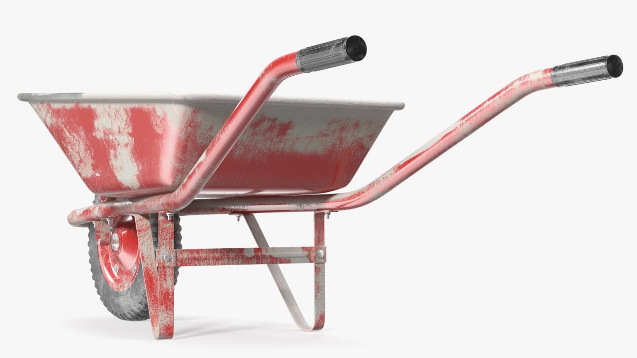 Wheelbarrow with Cement Red 3D