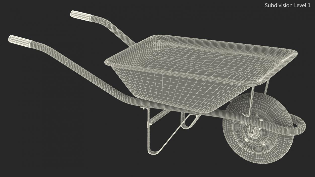 Wheelbarrow with Cement Red 3D