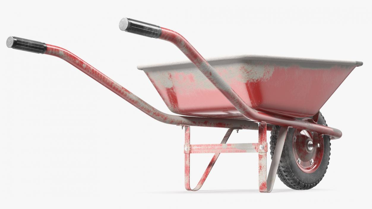 Wheelbarrow with Cement Red 3D