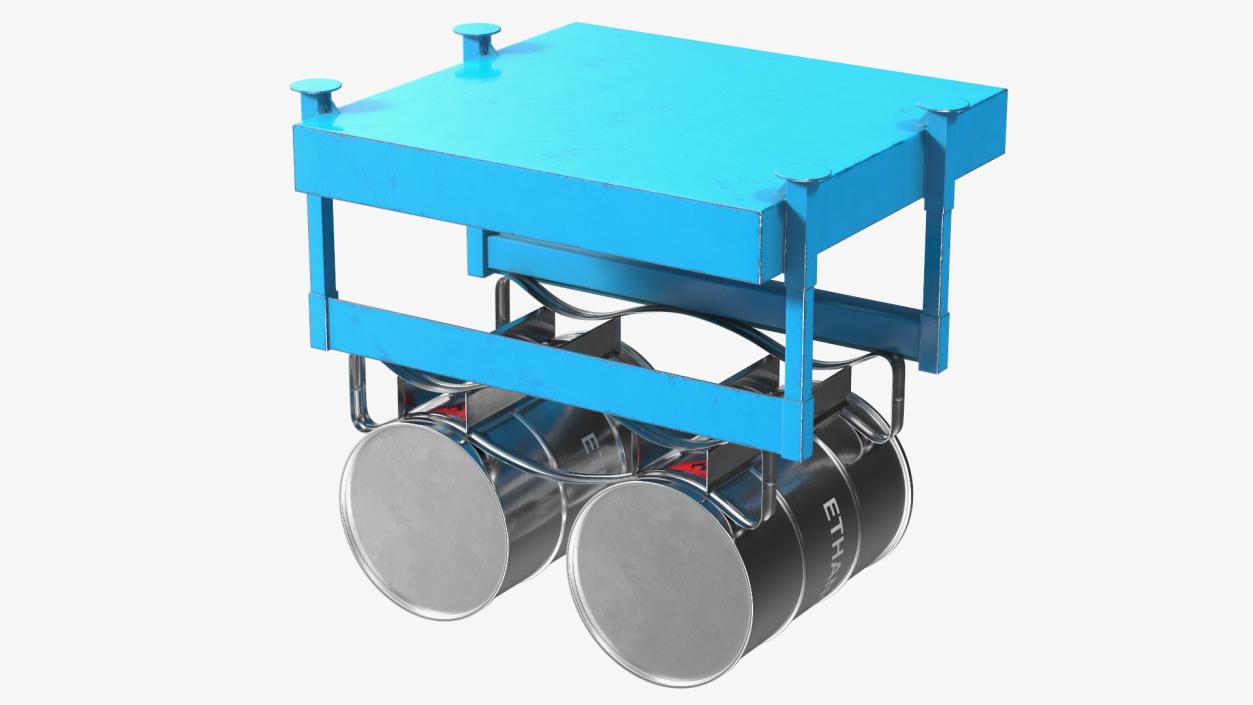 Horizontal Retention Basin with Ethanol Barrels 3D