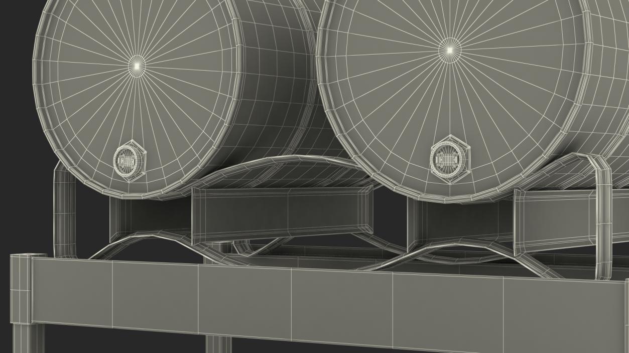 Horizontal Retention Basin with Ethanol Barrels 3D