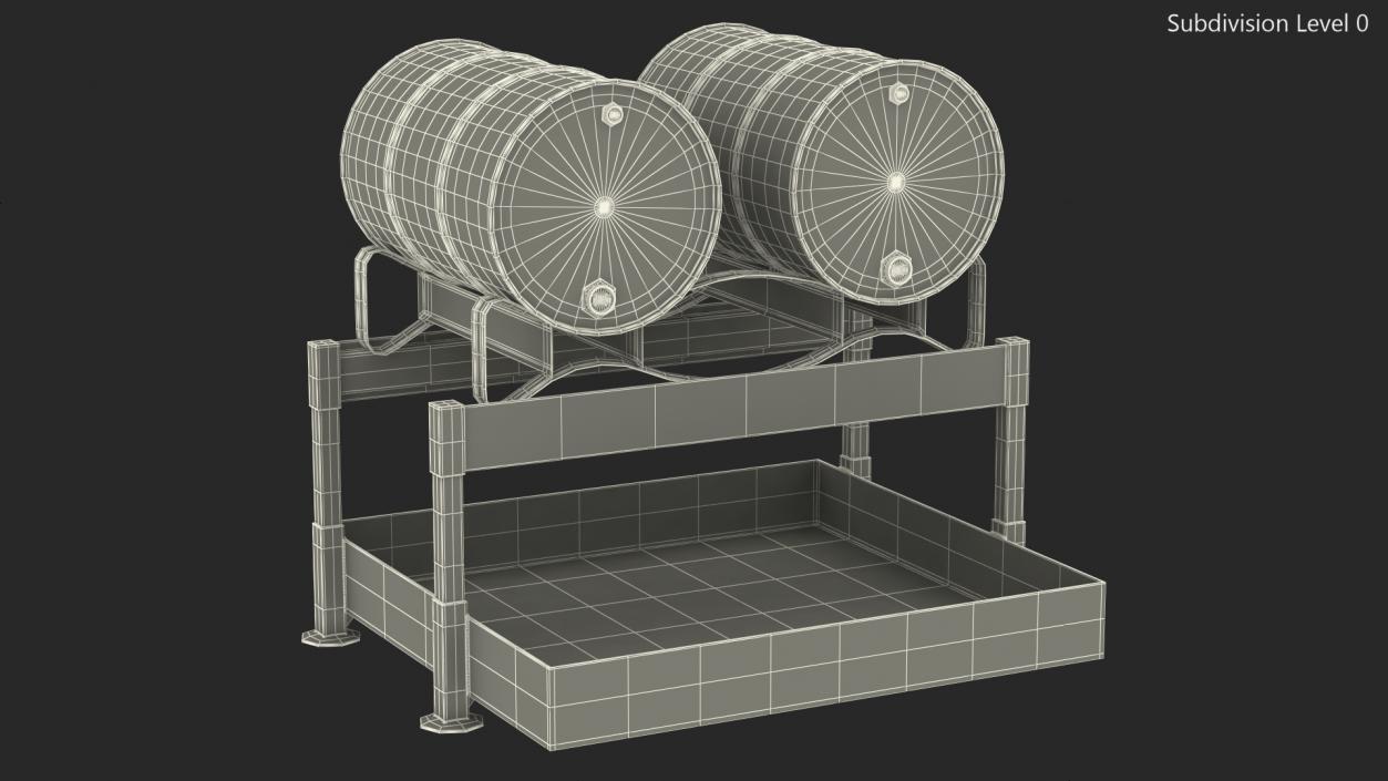 Horizontal Retention Basin with Ethanol Barrels 3D