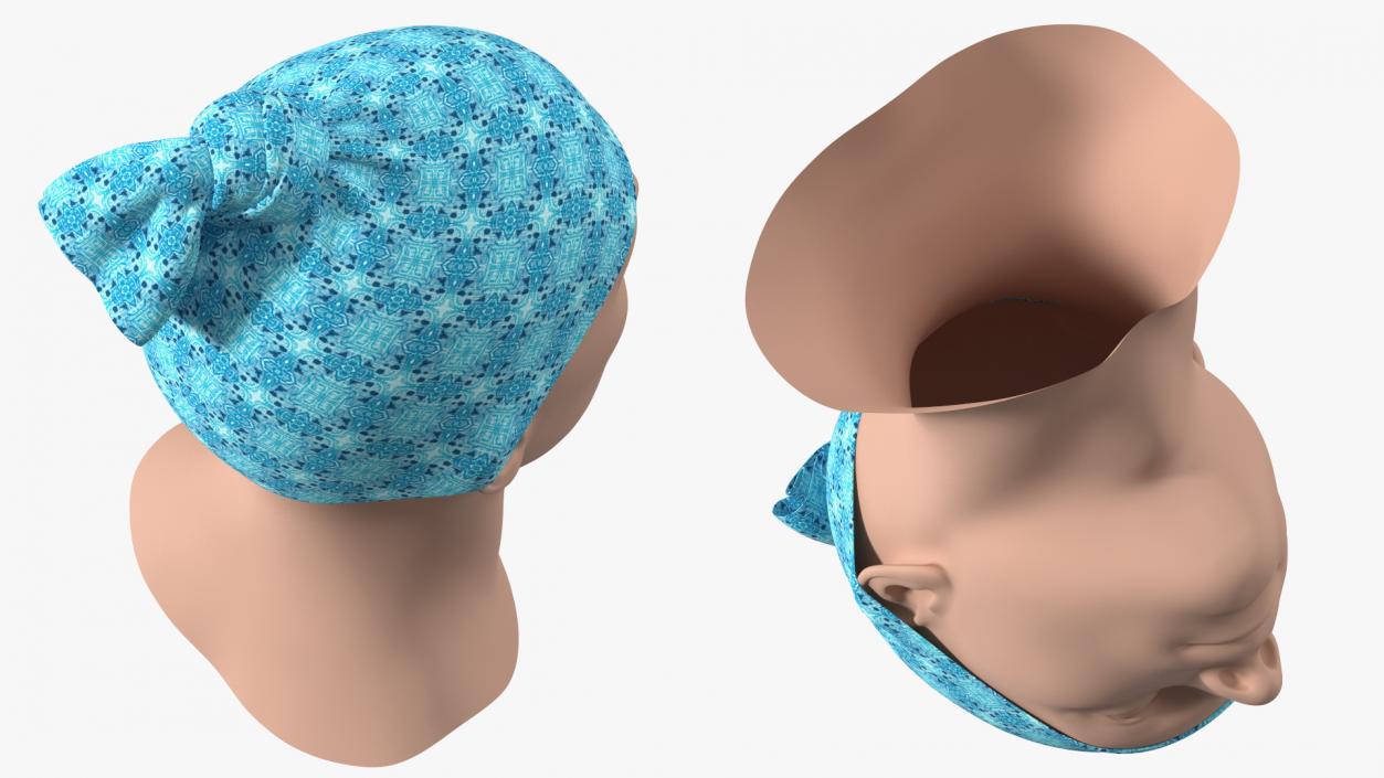 Multifunctional Neck Gaiter weared on Head 3D