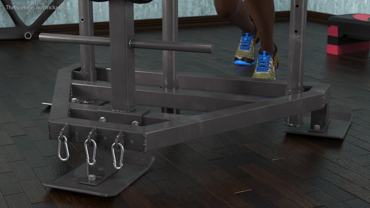 African American Athlete with Prowler Sled 3D