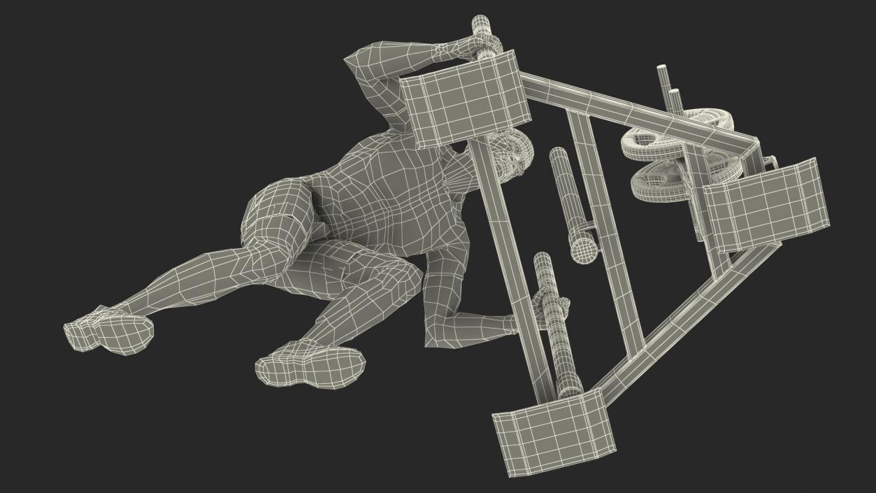 African American Athlete with Prowler Sled 3D