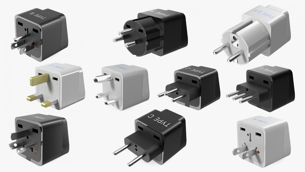 Electrical Plug Adapters Collection 7 3D