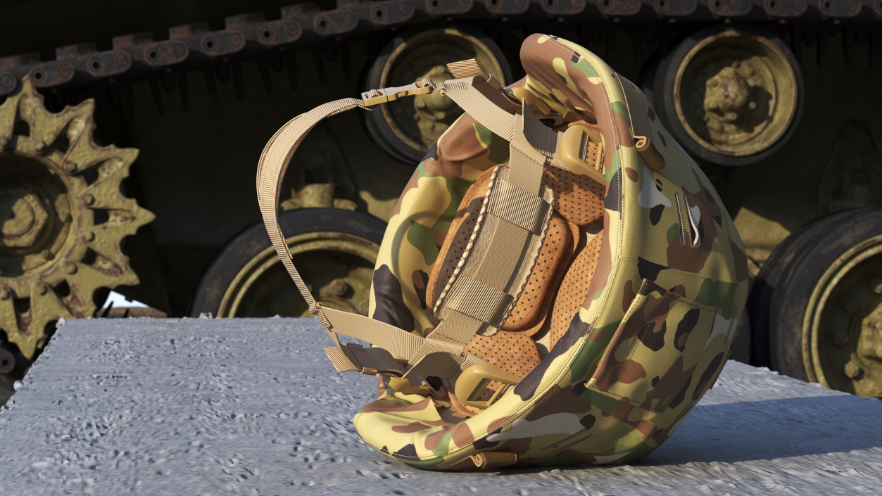 Advanced Combat Helmet Yellow Camo 3D model