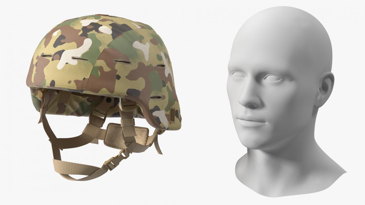 Advanced Combat Helmet Yellow Camo 3D model