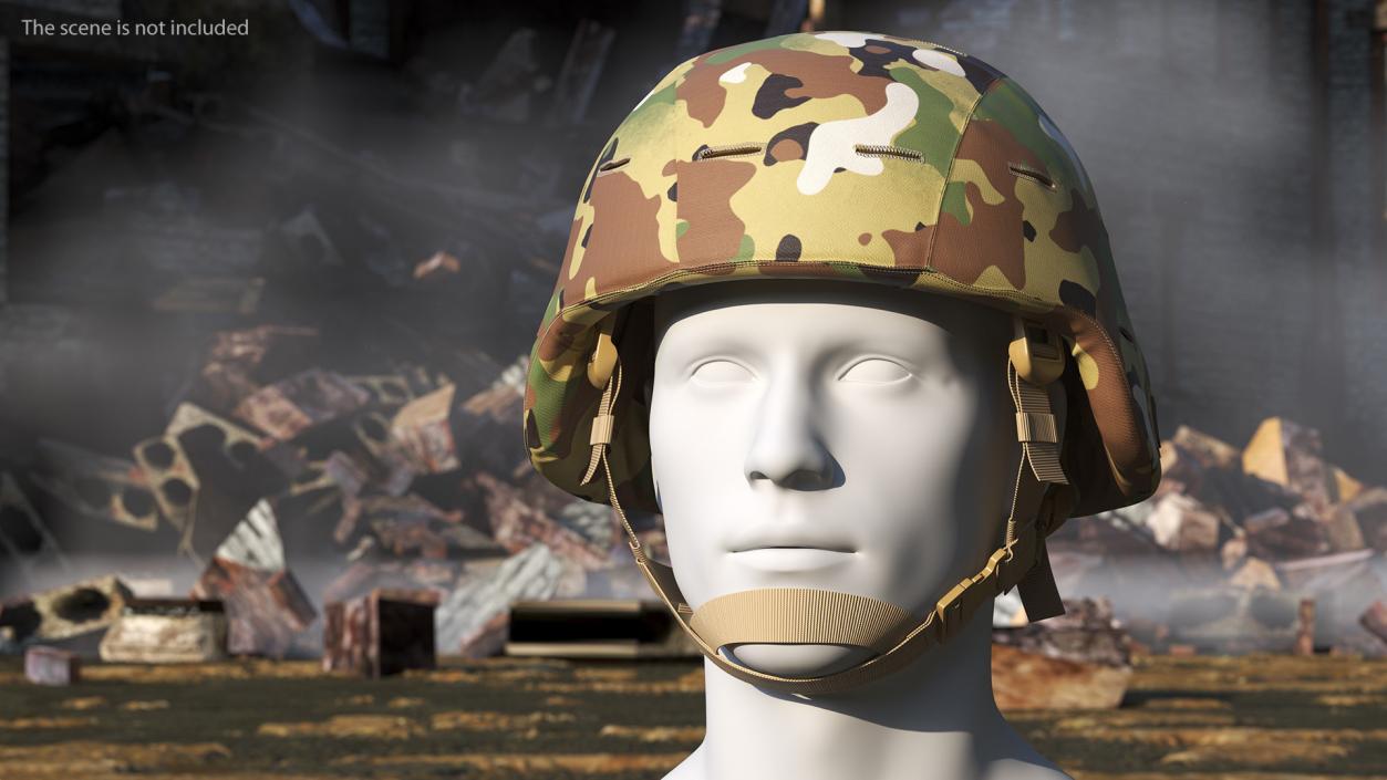 Advanced Combat Helmet Yellow Camo 3D model