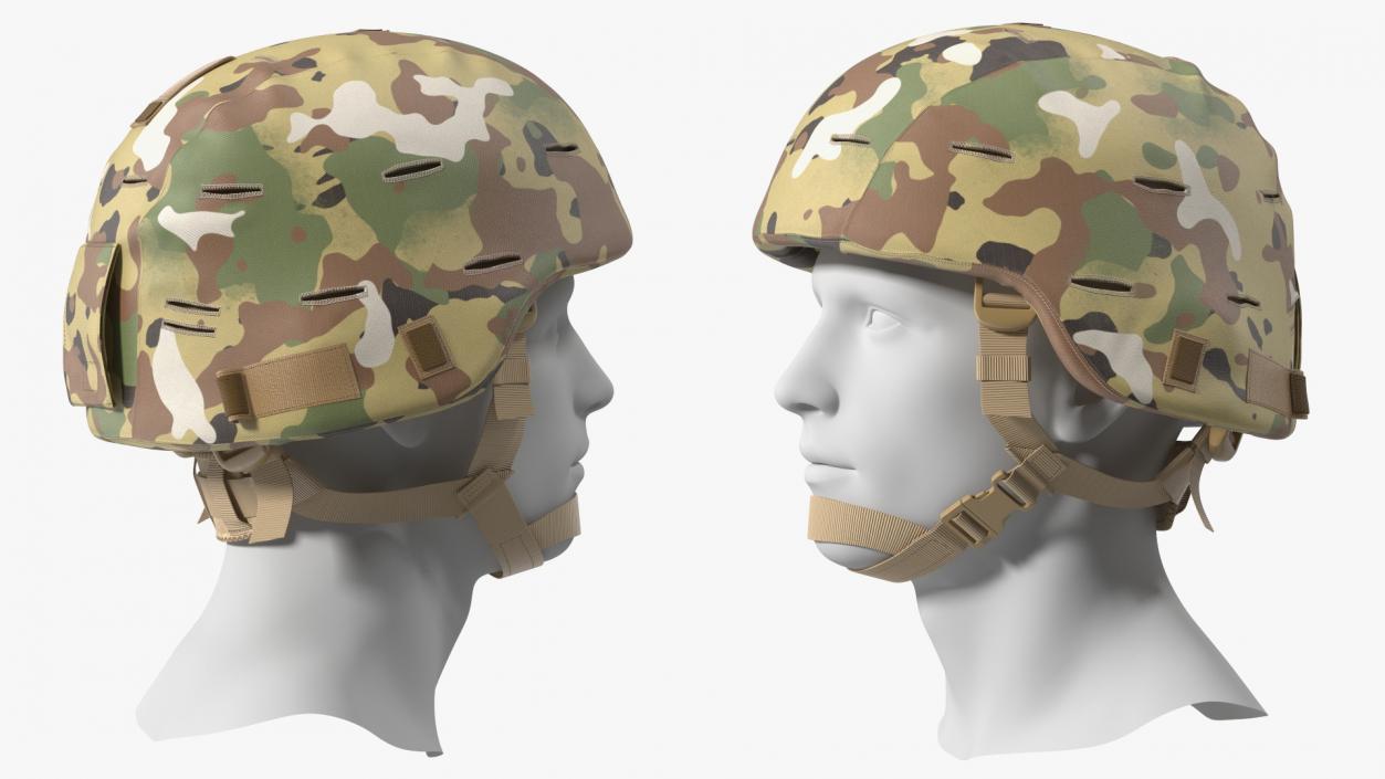 Advanced Combat Helmet Yellow Camo 3D model