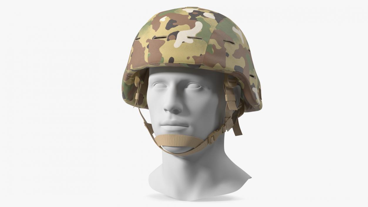 Advanced Combat Helmet Yellow Camo 3D model