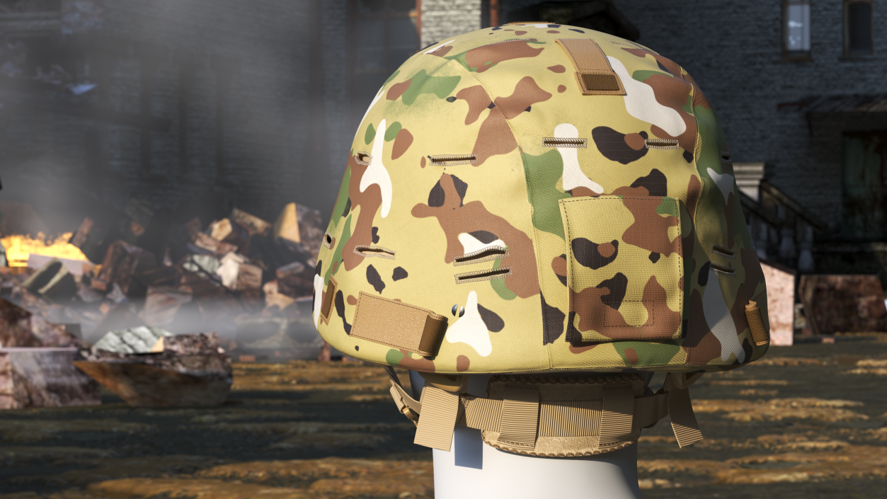 Advanced Combat Helmet Yellow Camo 3D model