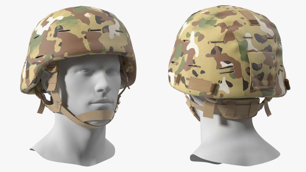 Advanced Combat Helmet Yellow Camo 3D model