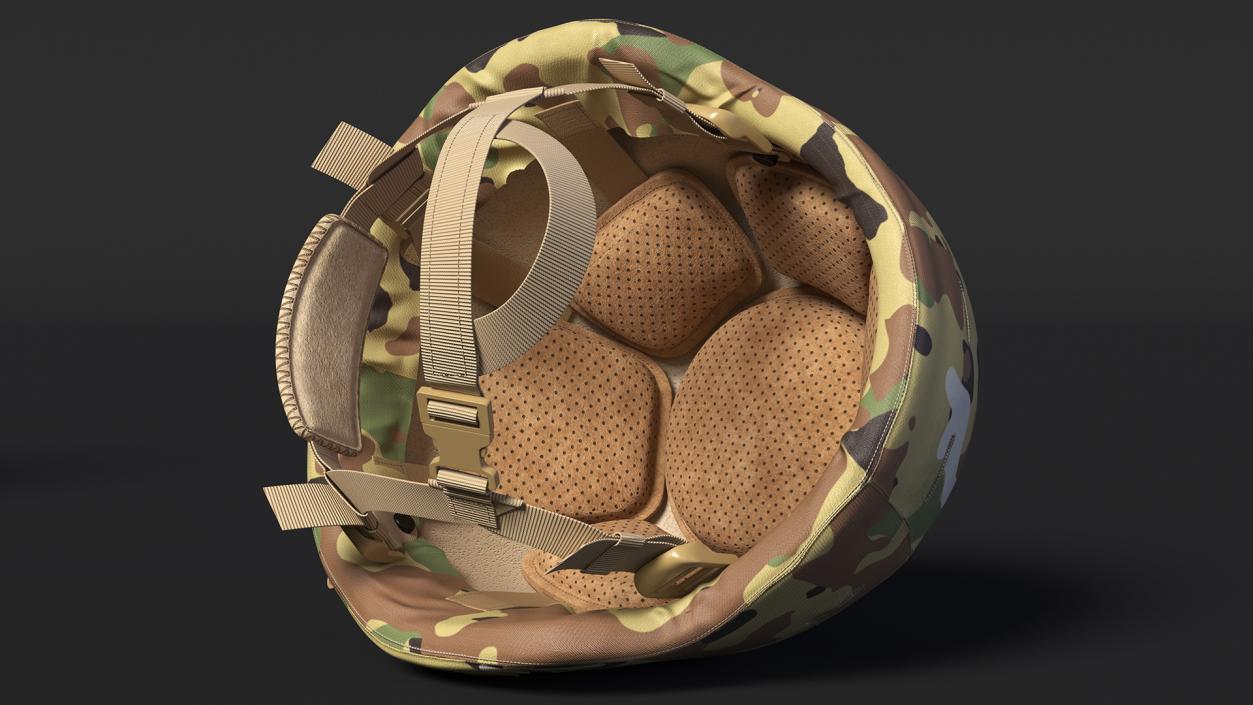 Advanced Combat Helmet Yellow Camo 3D model