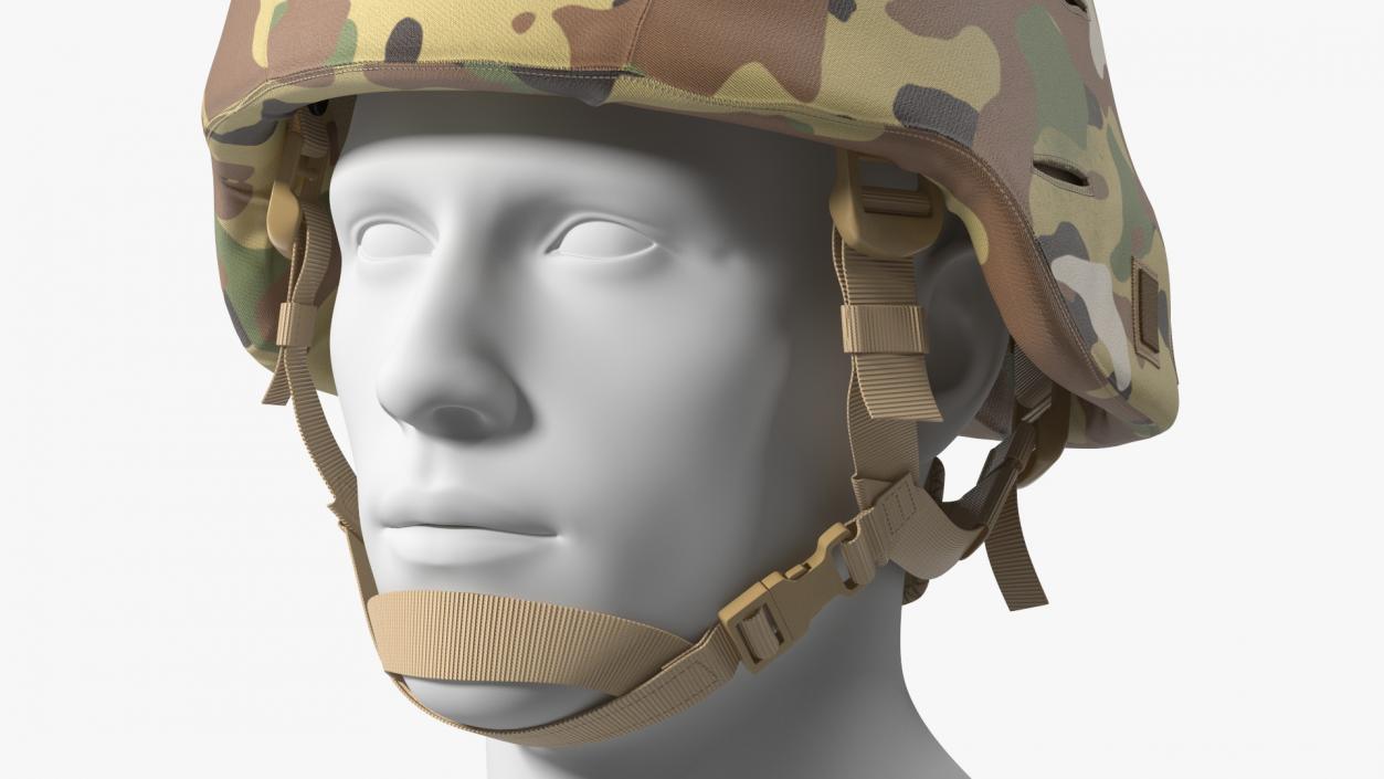 Advanced Combat Helmet Yellow Camo 3D model