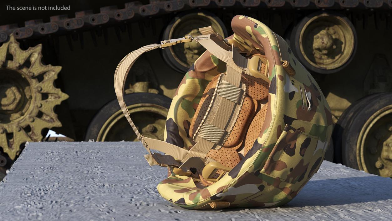 Advanced Combat Helmet Yellow Camo 3D model