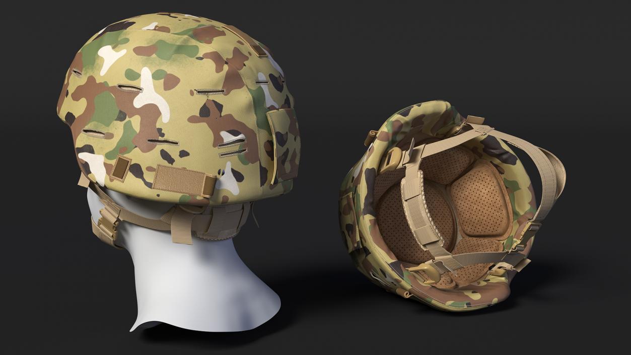 Advanced Combat Helmet Yellow Camo 3D model