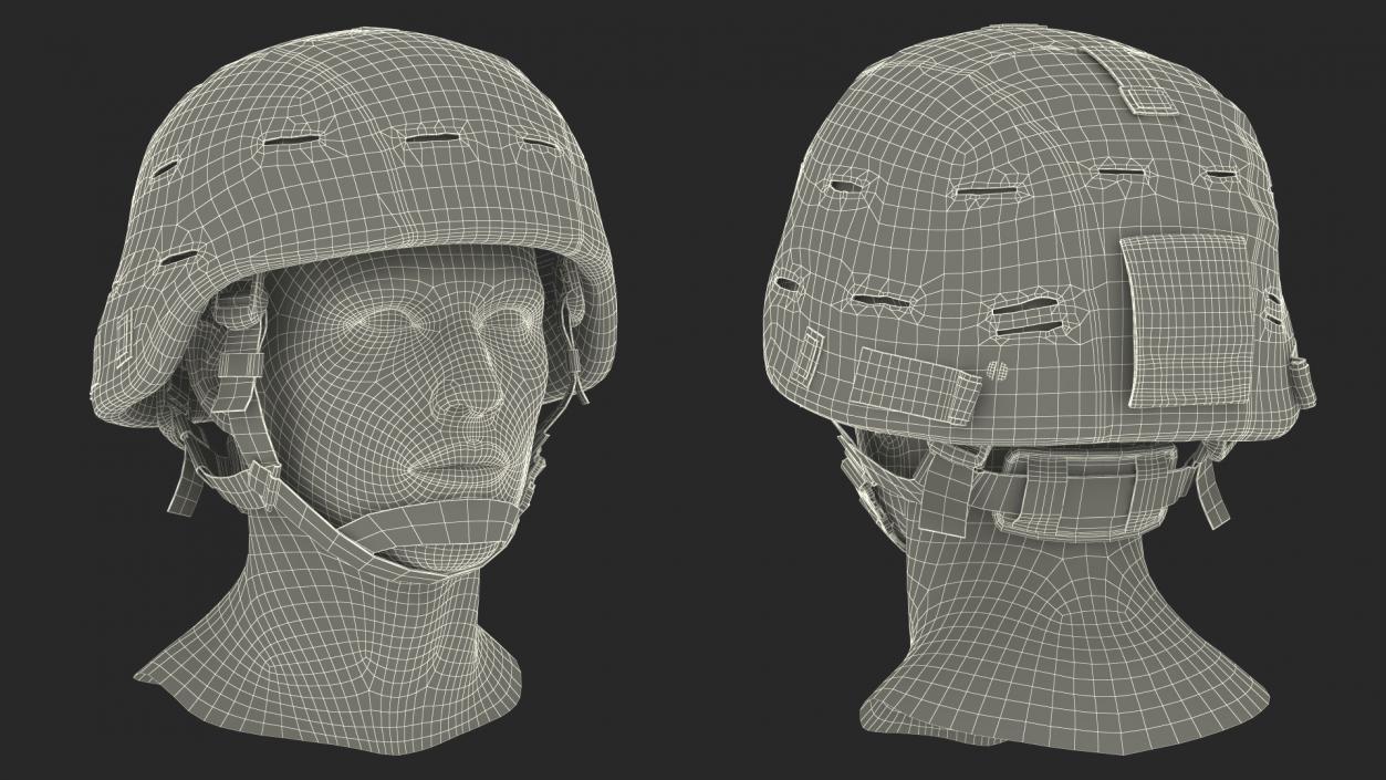 Advanced Combat Helmet Yellow Camo 3D model