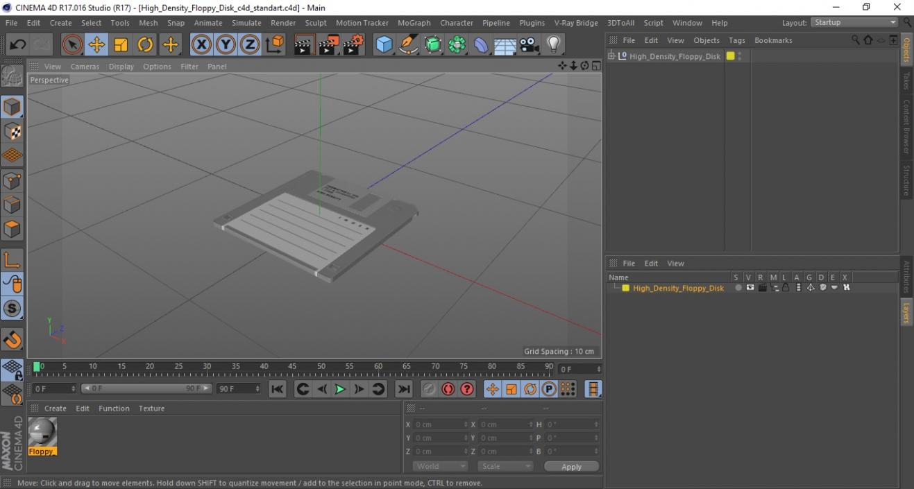 High Density Floppy Disk 3D model