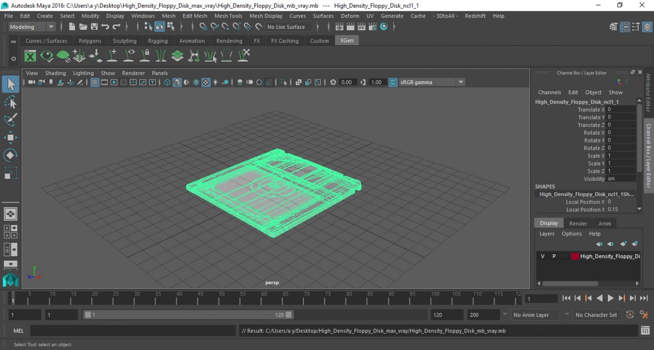 High Density Floppy Disk 3D model