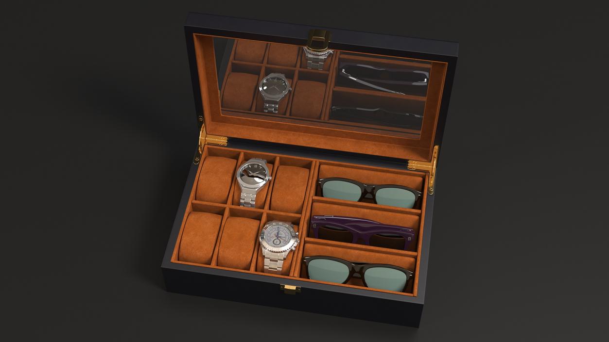 Organizer with Watches and Glasses 3D model