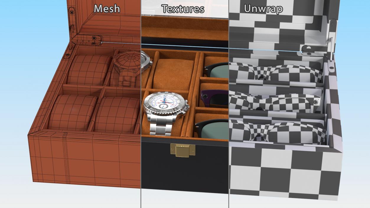 Organizer with Watches and Glasses 3D model