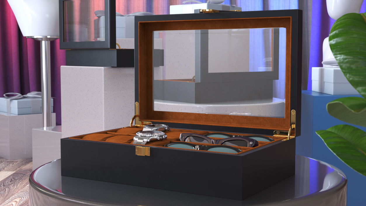 Organizer with Watches and Glasses 3D model