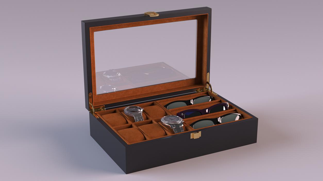 Organizer with Watches and Glasses 3D model