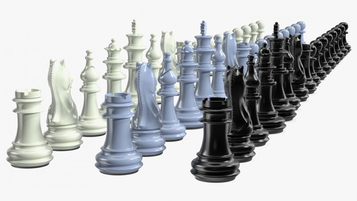 Three Player Chess Set Folded 3D model