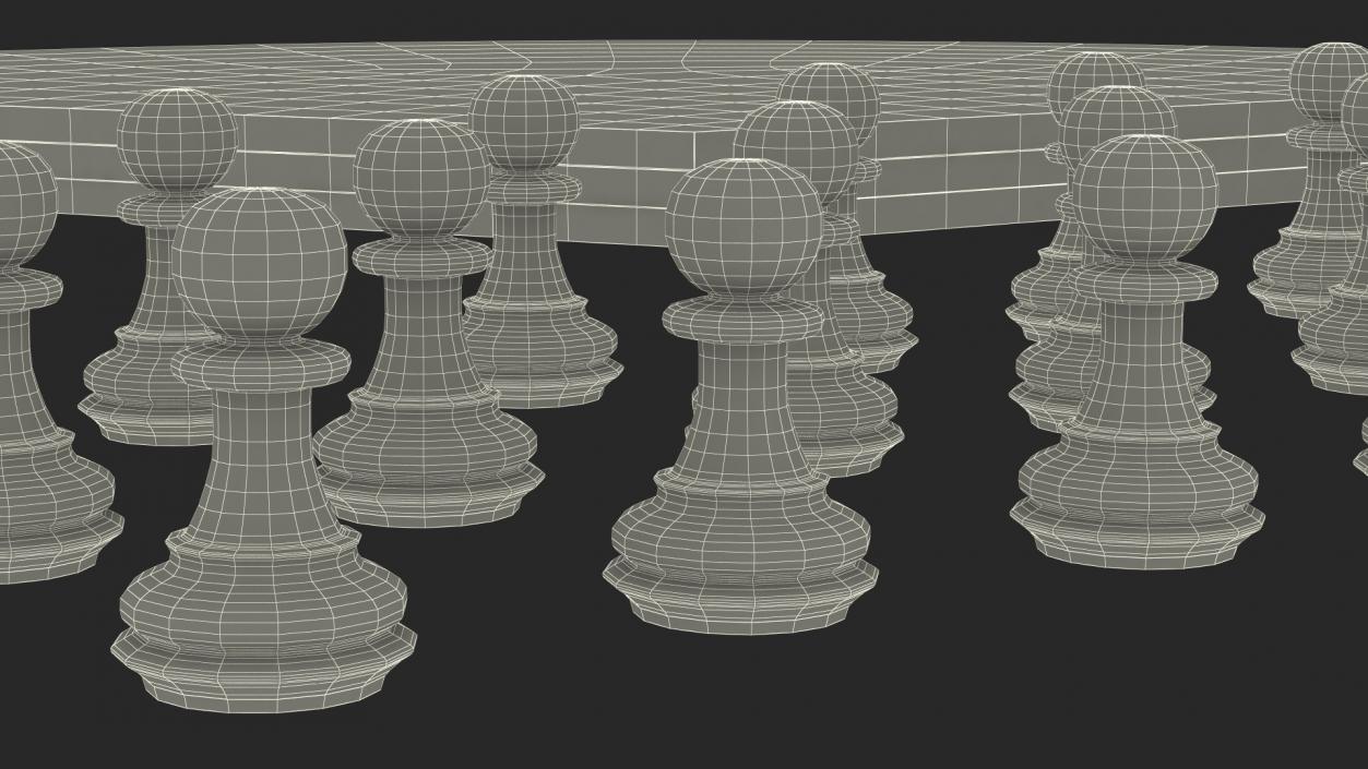 Three Player Chess Set Folded 3D model