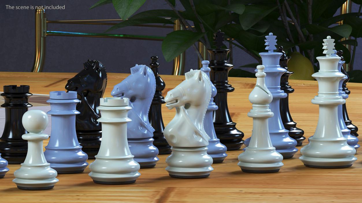 Three Player Chess Set Folded 3D model