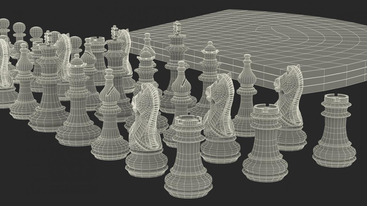 Three Player Chess Set Folded 3D model