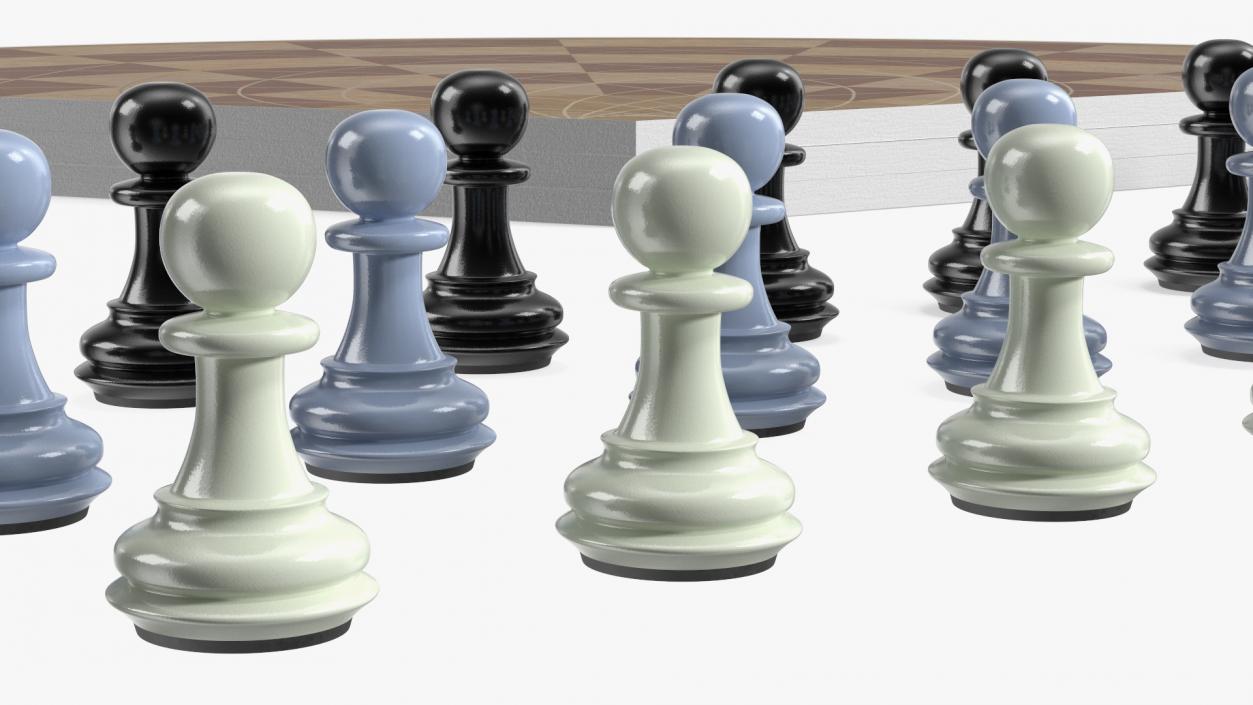 Three Player Chess Set Folded 3D model