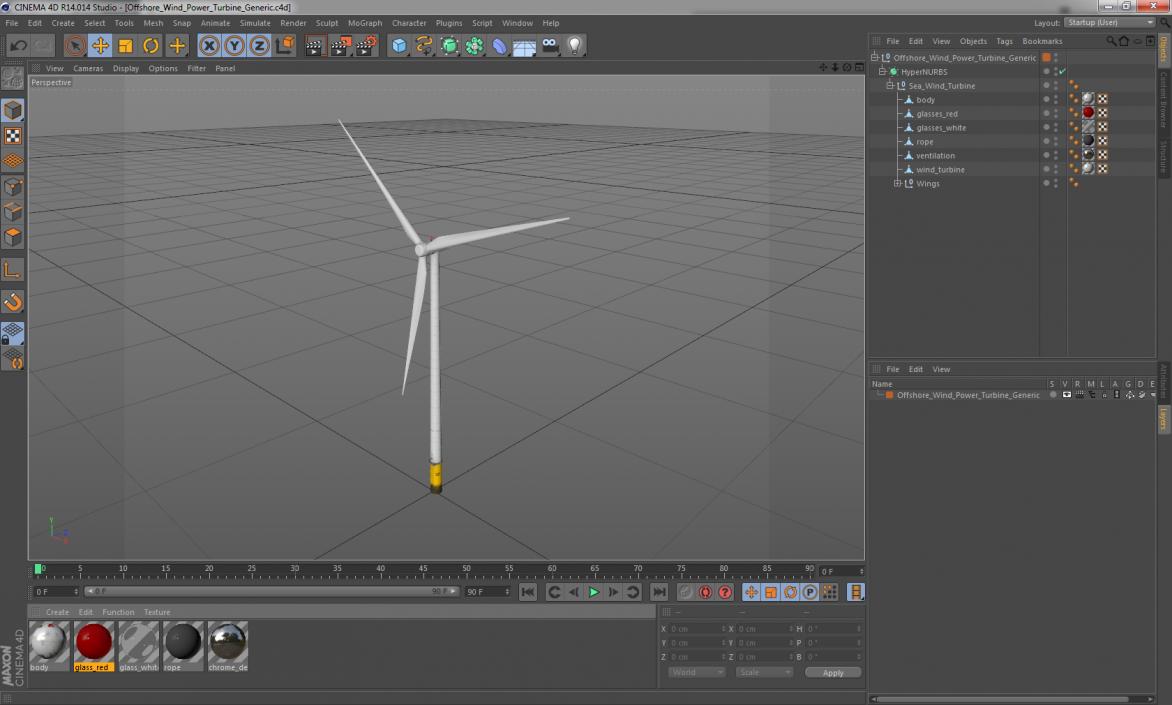 3D model Offshore Wind Power Turbine Generic